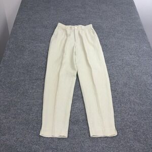 Gap Pants Womens 4 Beige 100% Linen High Rise Tapered Pleated Minimalist Casual